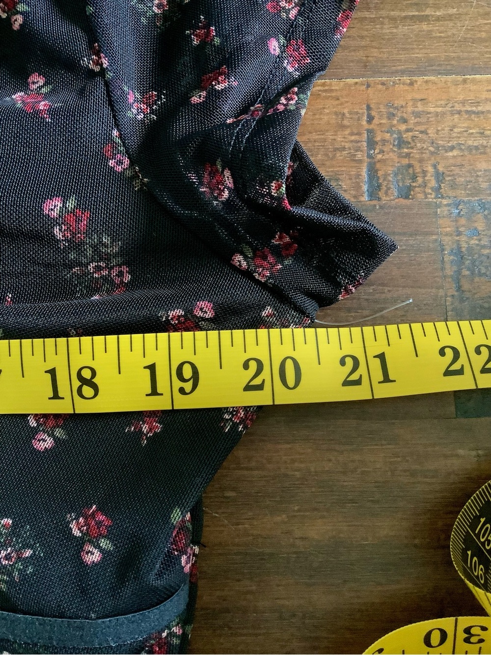 Aeropostale Black Floral Mesh Short Sleeve Tie-Front Top (Sz XL) NWOT - Picture 8 of 10